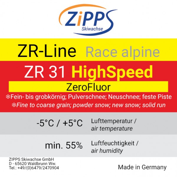 ZR 31 HS (HighSpeed) ZeroFluor - 50ml Luft: -5° / +5°